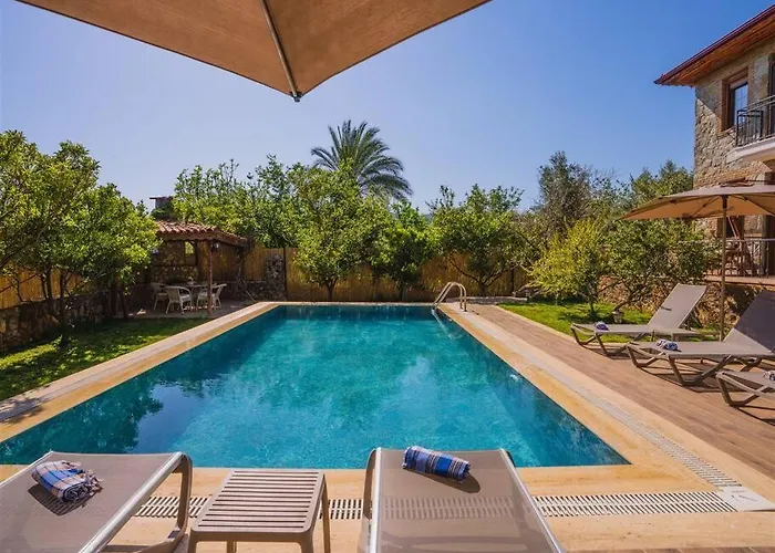 Villa Kayakoey'de Oezel Havuzlu Muhafazakar Kaya *